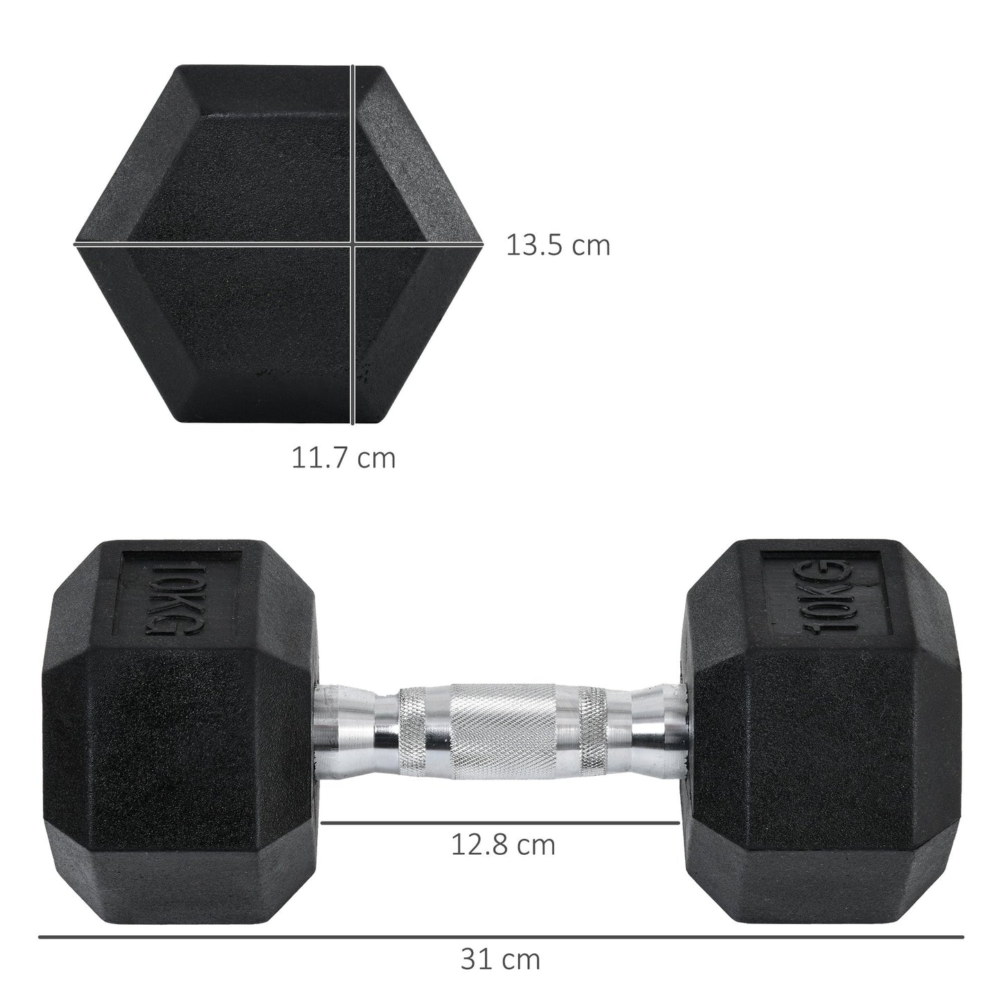 Hex Dumbbells Set Rubber Dumbbells Weight Lifting Equipment Fitness Home Gym-2