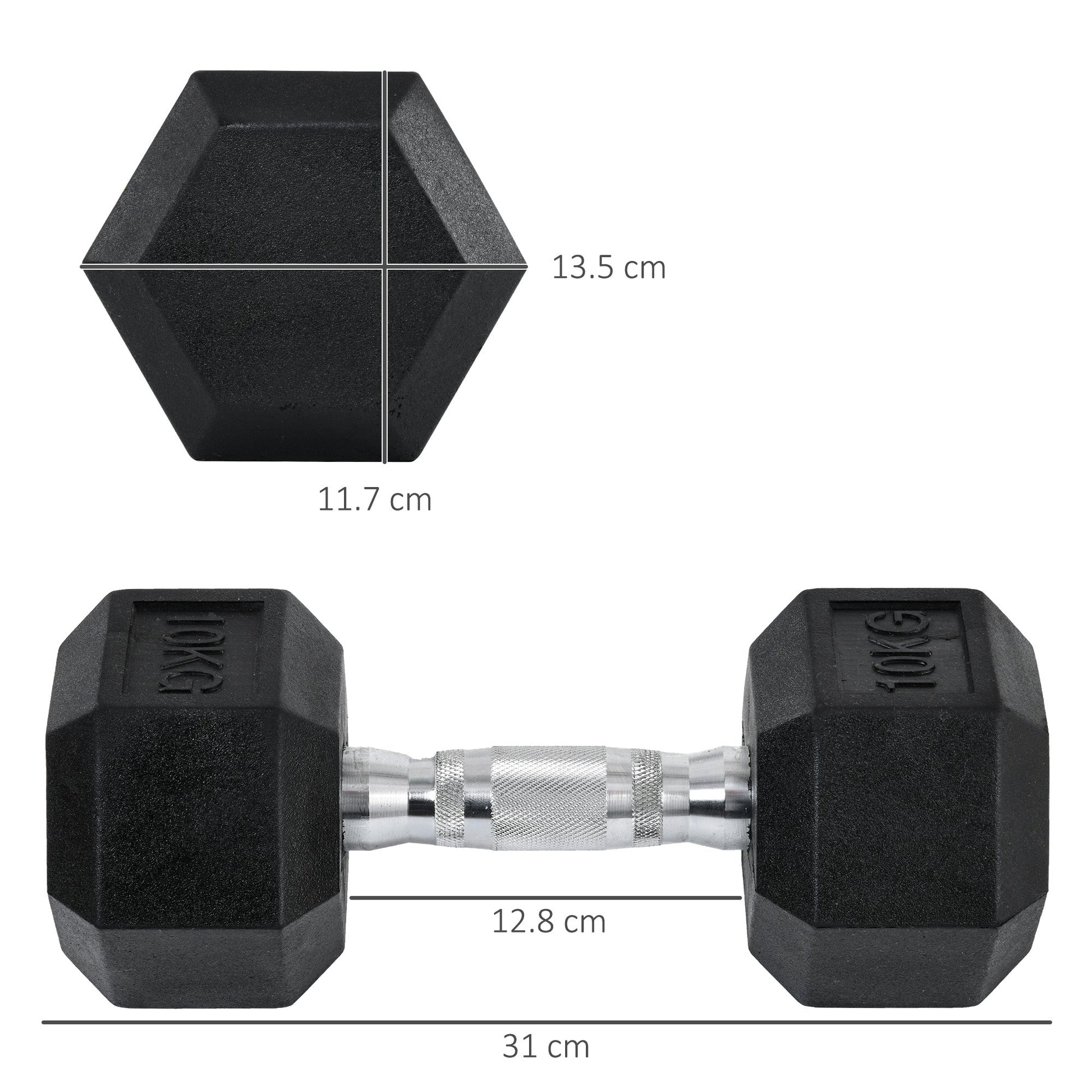 Hex Dumbbells Set Rubber Dumbbells Weight Lifting Equipment Fitness Home Gym-2