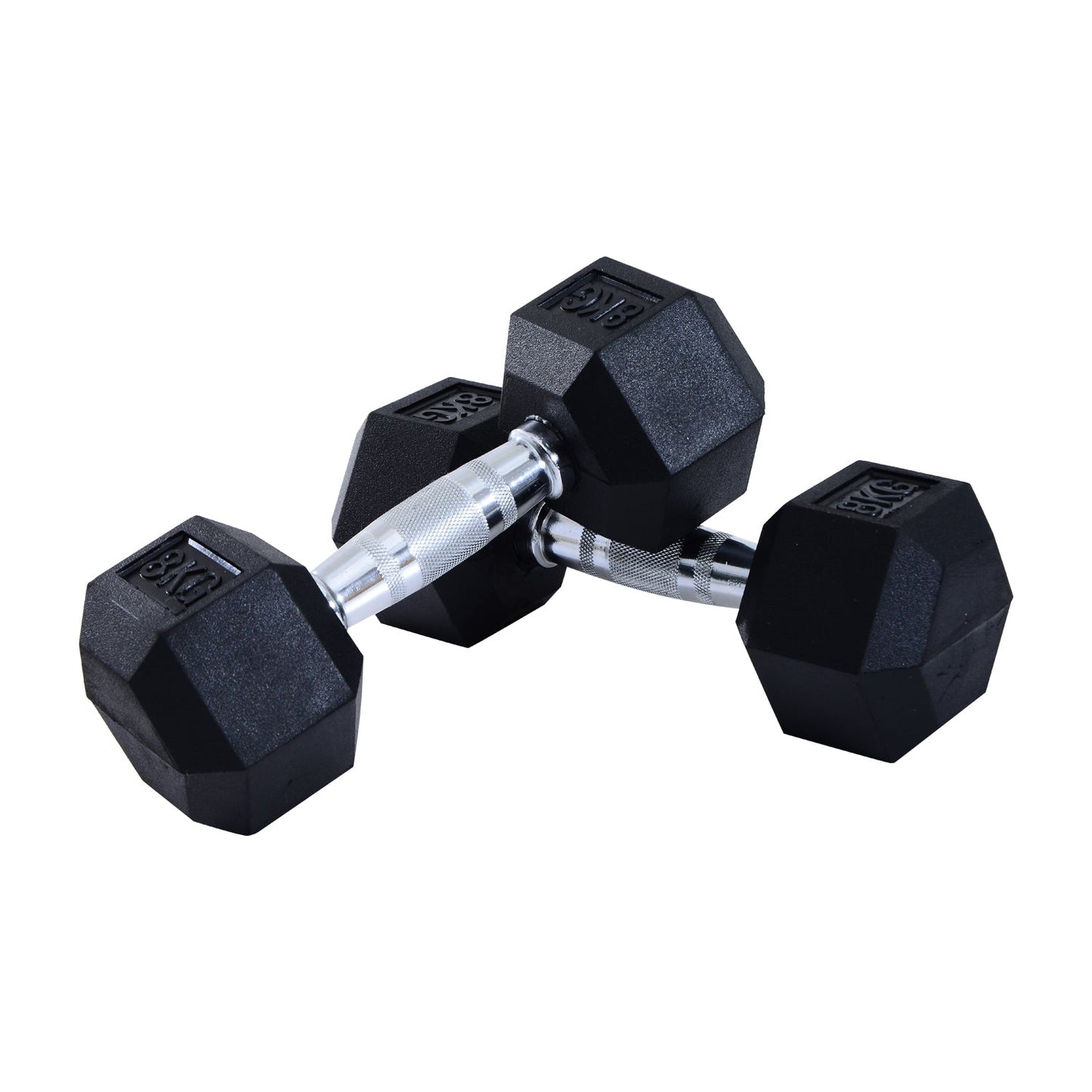 Rubber Hex Dumbbells, Sports Hex Weights Sets, Home Gym Fitness, Hexagonal Dumbbells Kit Weight Lifting Exercise (2 x 8kg)-0