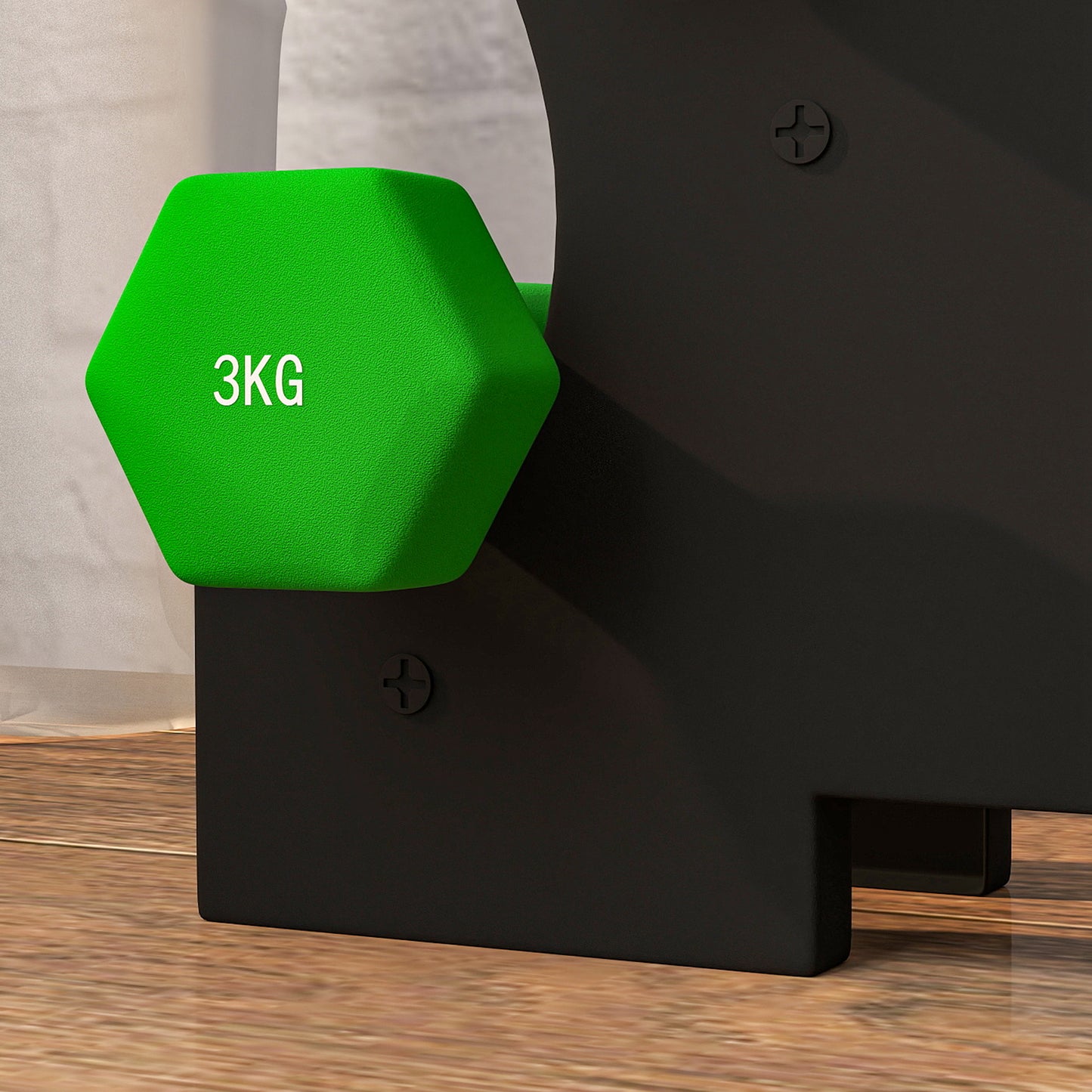 2 x 1kg, 2 x 2kg, 2 x 3kg Dumbbells Set with Dumbbell Rack, Hand Weights for Home Gym Training | SPORTNOW-6
