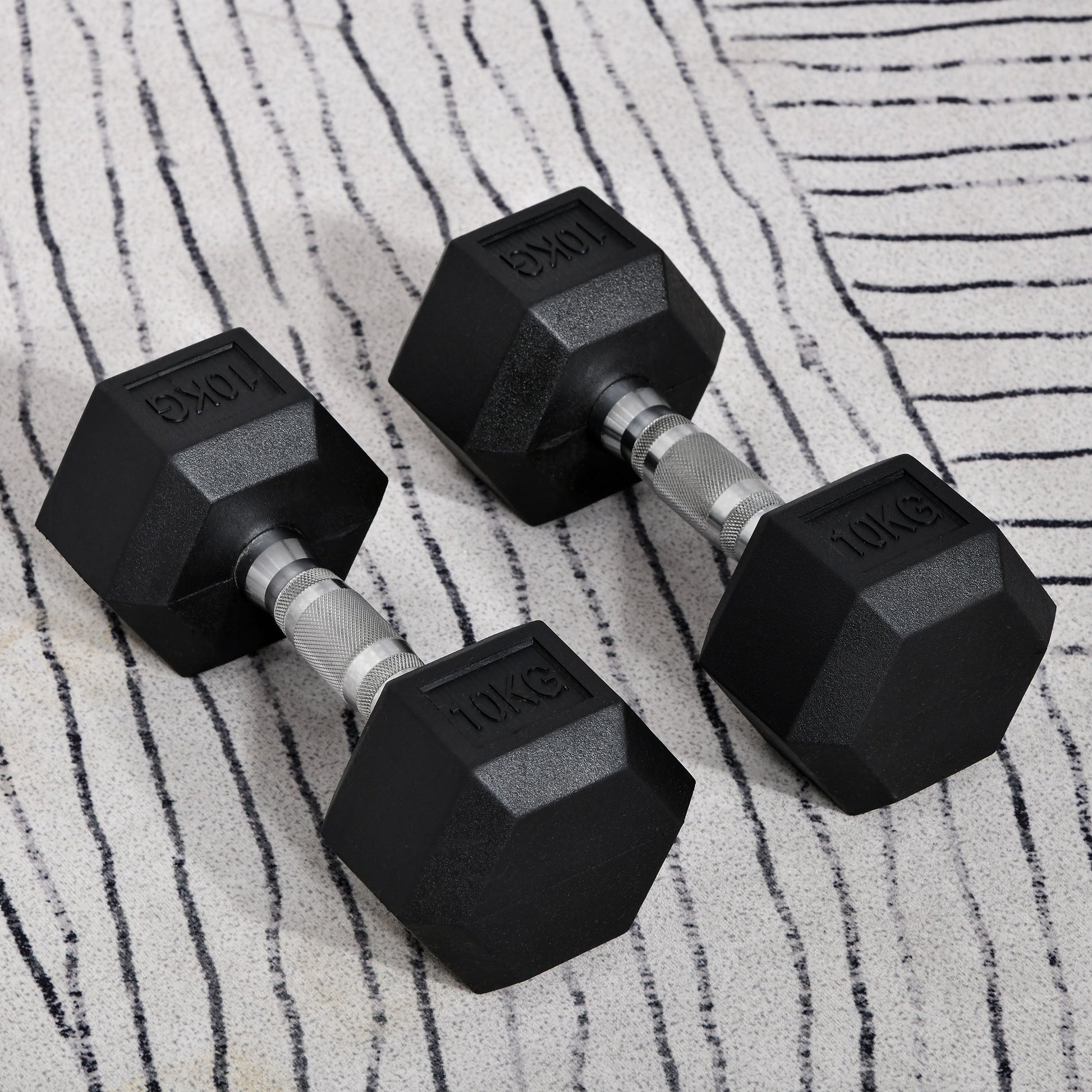 Hex Dumbbells Set Rubber Dumbbells Weight Lifting Equipment Fitness Home Gym-1
