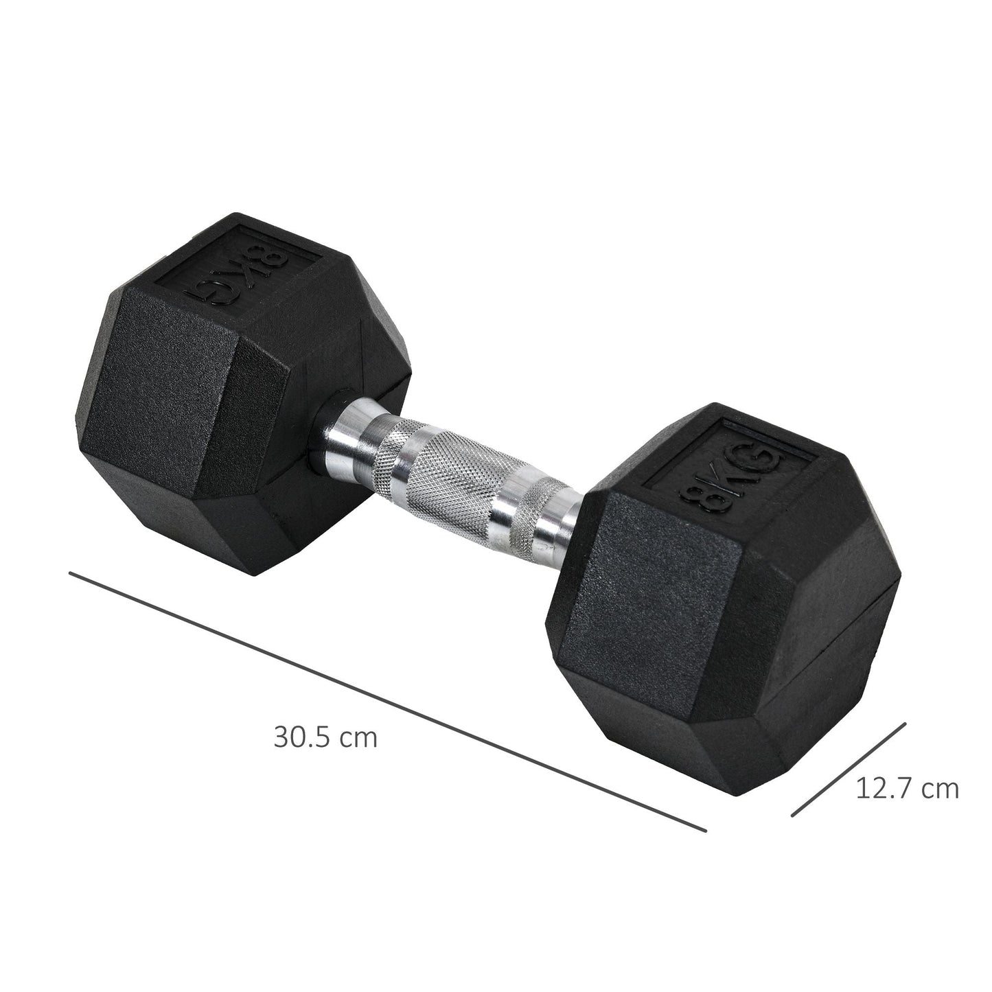 Rubber Hex Dumbbells, Sports Hex Weights Sets, Home Gym Fitness, Hexagonal Dumbbells Kit Weight Lifting Exercise (2 x 8kg)-2