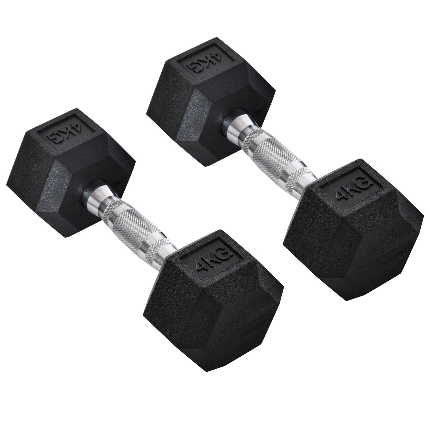 2x4kg Rubber Dumbbell Sports Hex Weights Sets Home Gym Fitness Hexagonal Dumbbells Kit Weight Lifting Exercise-0