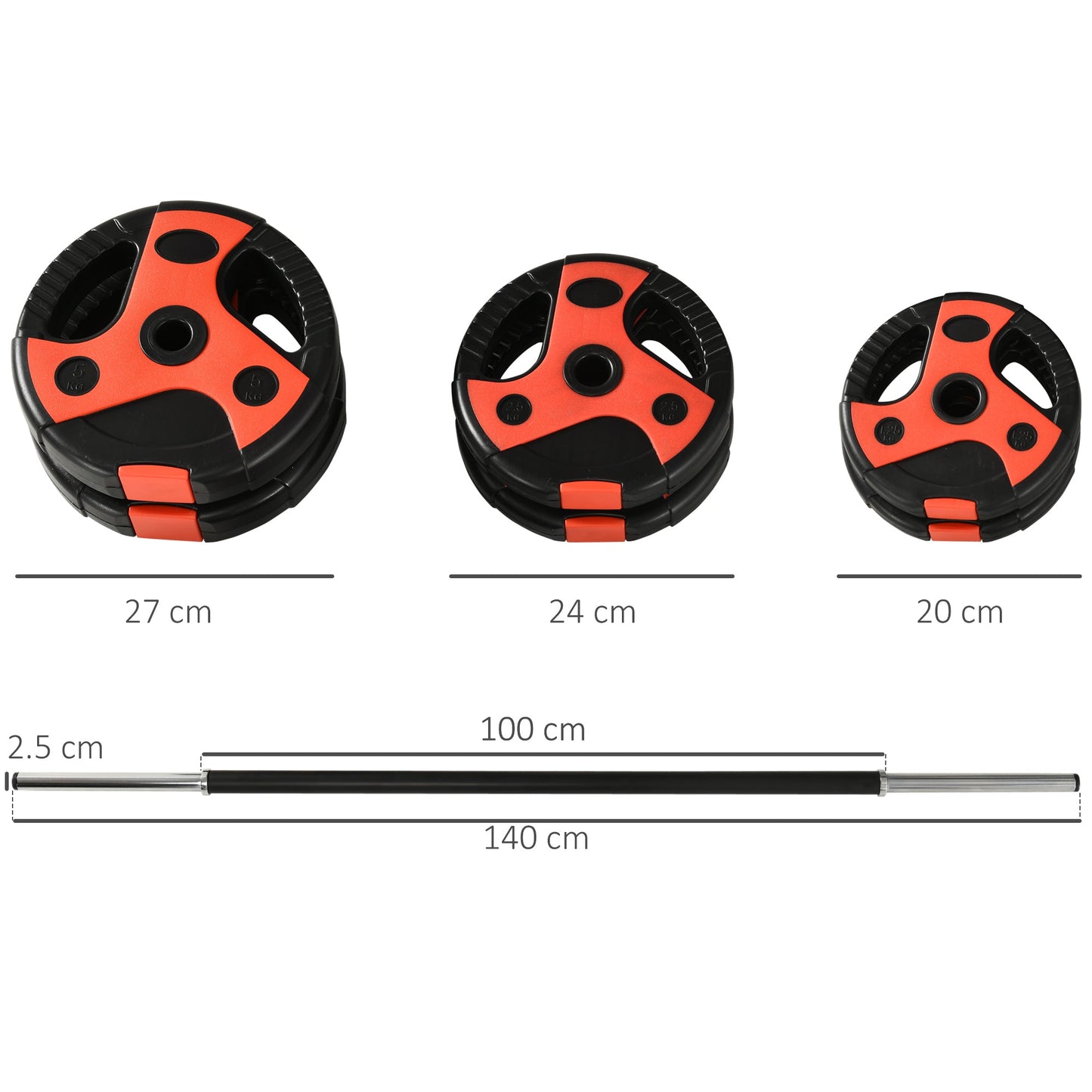 20kg Adjustable Barbell Weights Set for Home Gym, Strength Training-2