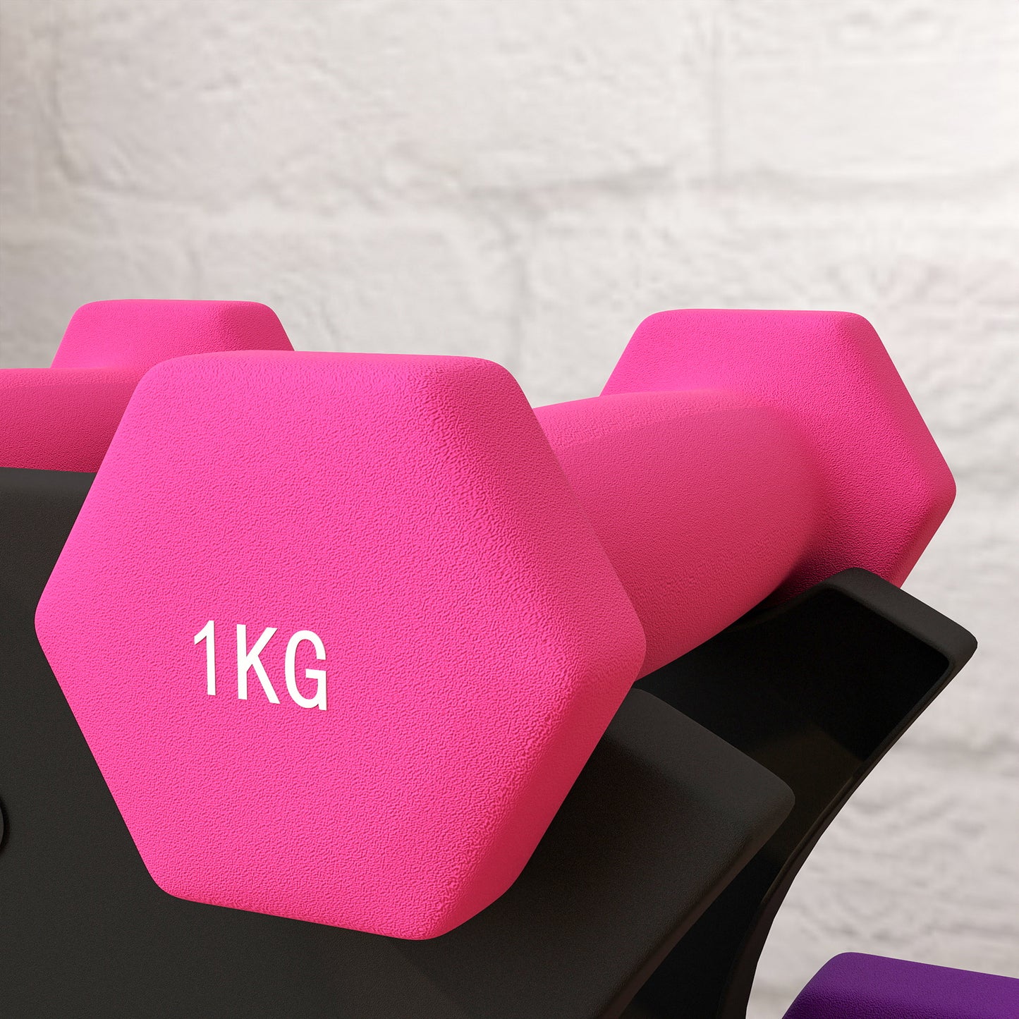 2 x 1kg, 2 x 2kg, 2 x 3kg Dumbbells Set with Dumbbell Rack, Hand Weights for Home Gym Training | SPORTNOW-7