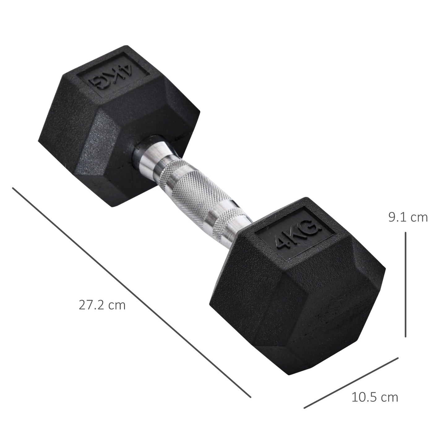 2x4kg Rubber Dumbbell Sports Hex Weights Sets Home Gym Fitness Hexagonal Dumbbells Kit Weight Lifting Exercise-2