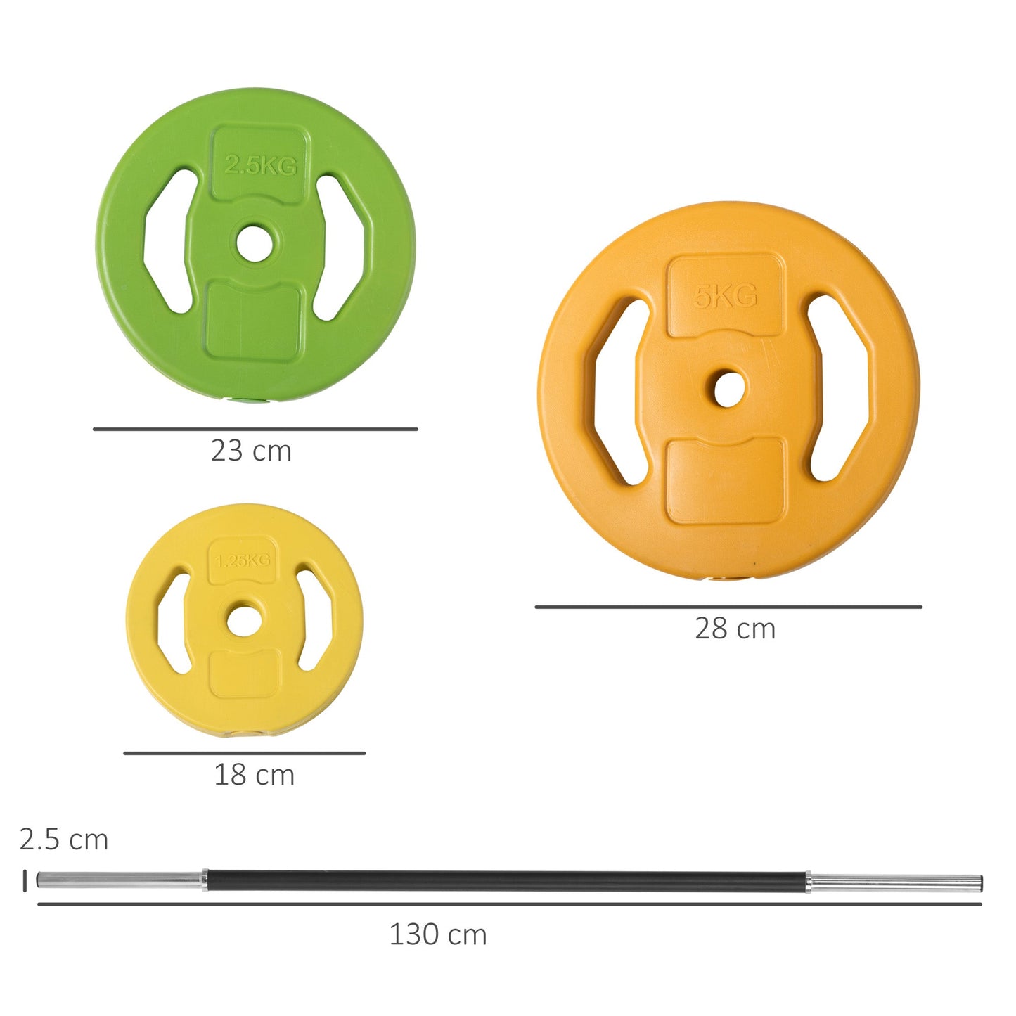 20kg Barbell Weights Set, Adjustable Body Pump Weights with Non-slip Handle, for Women and Men Home Gym Strength Training-2