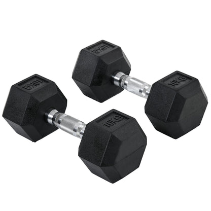 Hex Dumbbells Set Rubber Dumbbells Weight Lifting Equipment Fitness Home Gym-0