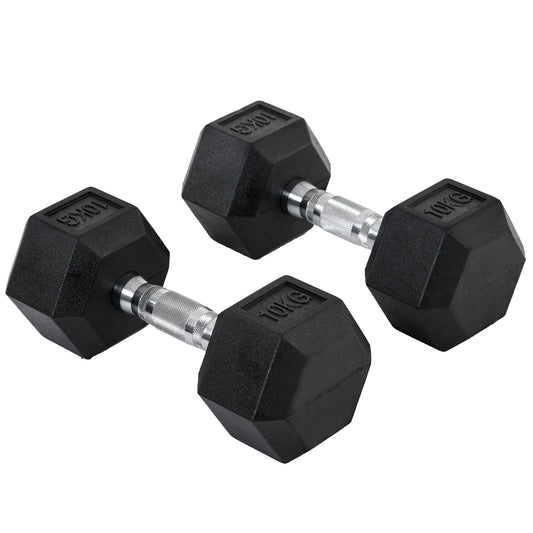 Hex Dumbbells Set Rubber Dumbbells Weight Lifting Equipment Fitness Home Gym-0