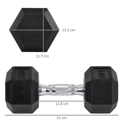 Hex Dumbbells Set Rubber Dumbbells Weight Lifting Equipment Fitness Home Gym-2