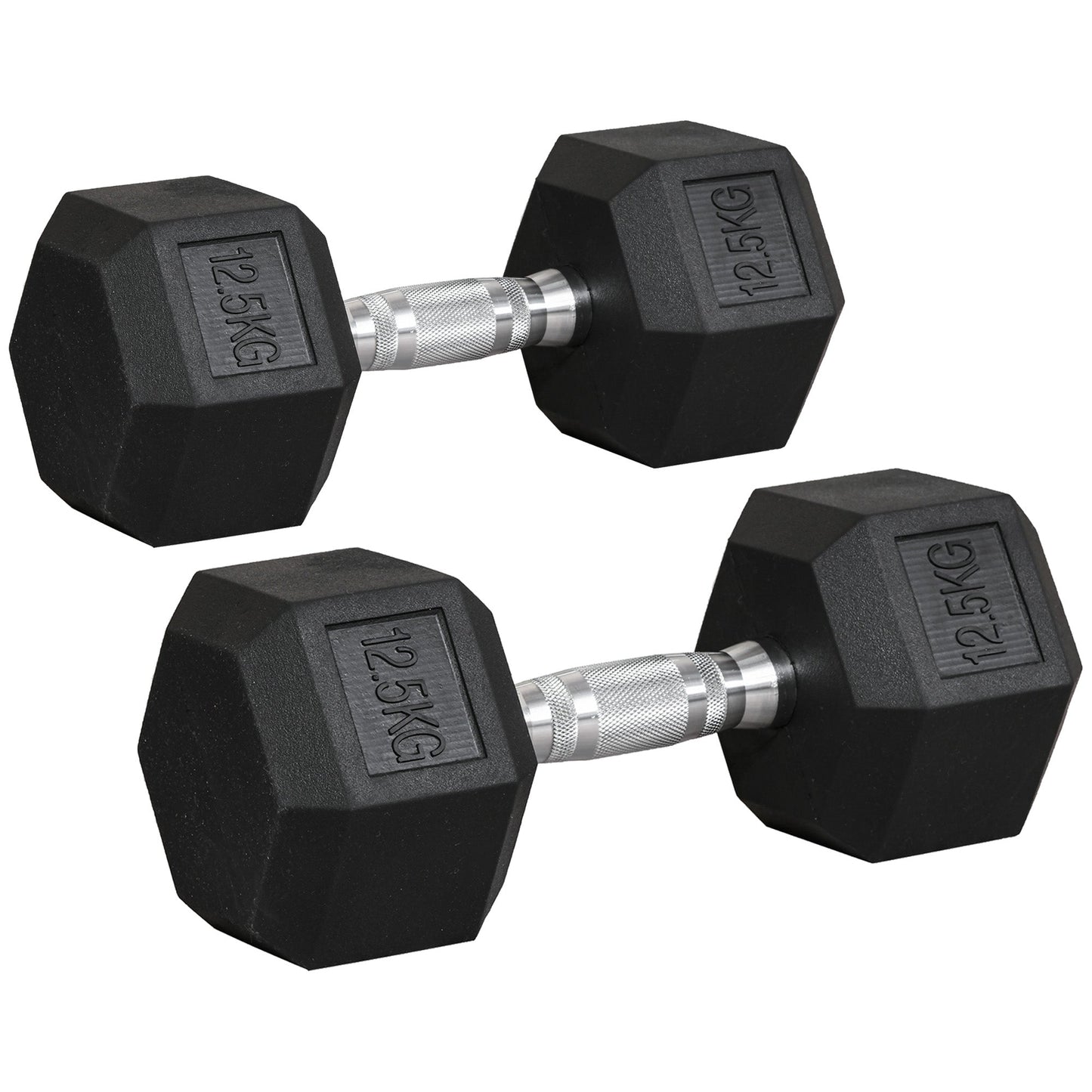2x12.5kg Rubber Hex Dumbbell Portable Hand Weights Dumbbell Home Gym Workout Fitness Hand Dumbbell-0