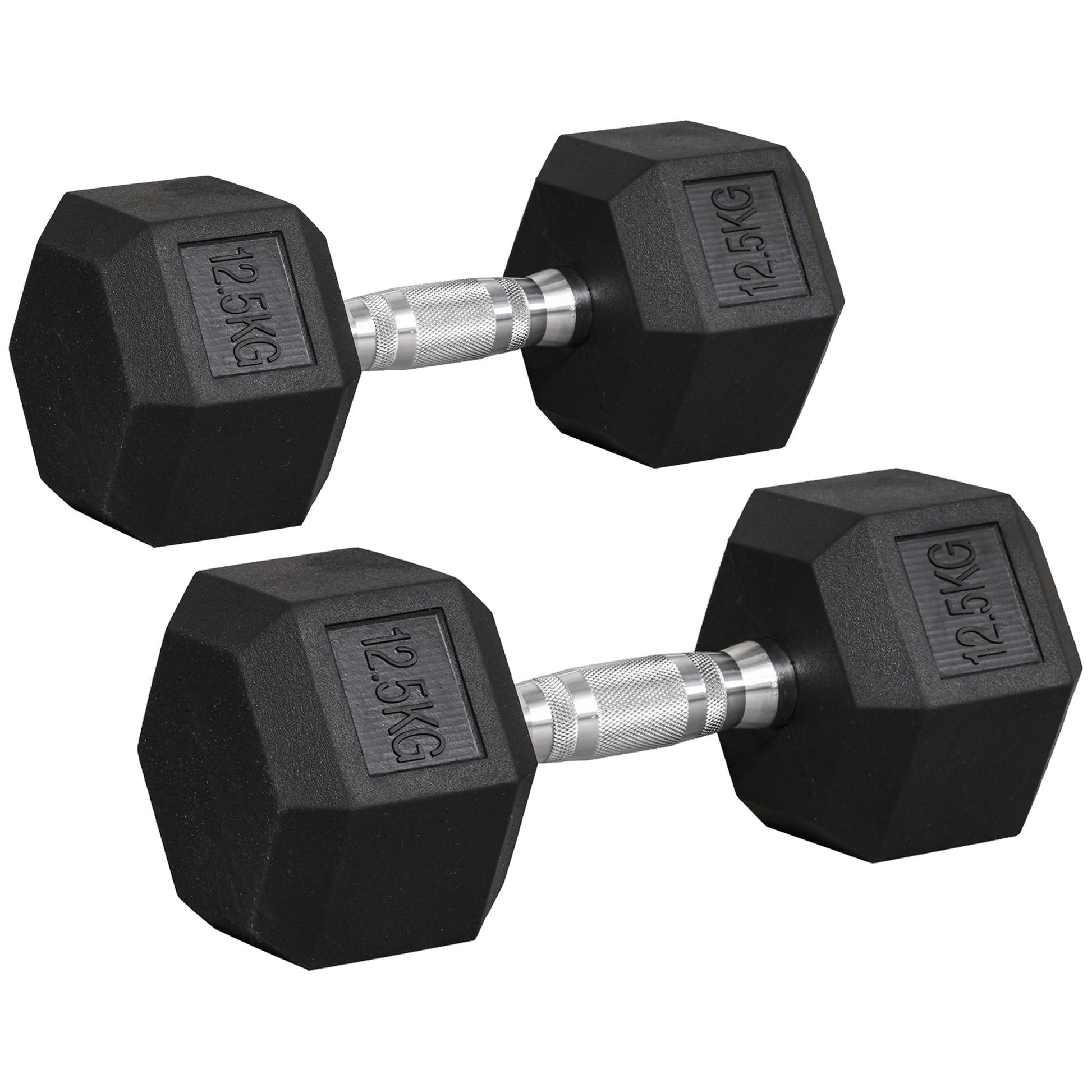 2x12.5kg Rubber Hex Dumbbell Portable Hand Weights Dumbbell Home Gym Workout Fitness Hand Dumbbell-0