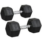 2x12.5kg Rubber Hex Dumbbell Portable Hand Weights Dumbbell Home Gym Workout Fitness Hand Dumbbell-0