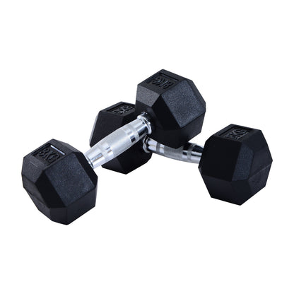 Rubber Hex Dumbbells, Sports Hex Weights Sets, Home Gym Fitness, Hexagonal Dumbbells Kit Weight Lifting Exercise (2 x 8kg)-0