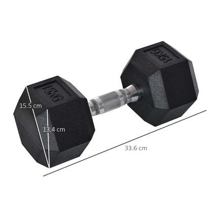 2x15kg Rubber Hex Dumbbell Portable Hand Weights Dumbbell Home Gym Workout Fitness Hand Dumbbell-2