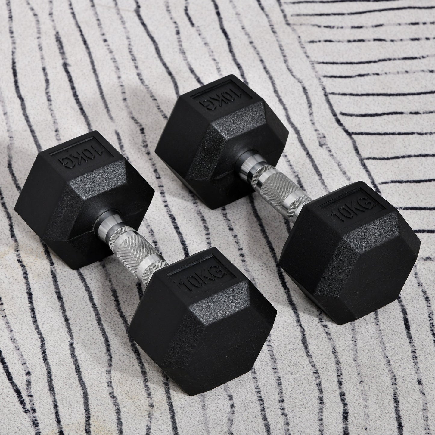 Hex Dumbbells Set Rubber Dumbbells Weight Lifting Equipment Fitness Home Gym-1