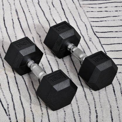 Hex Dumbbells Set Rubber Dumbbells Weight Lifting Equipment Fitness Home Gym-1
