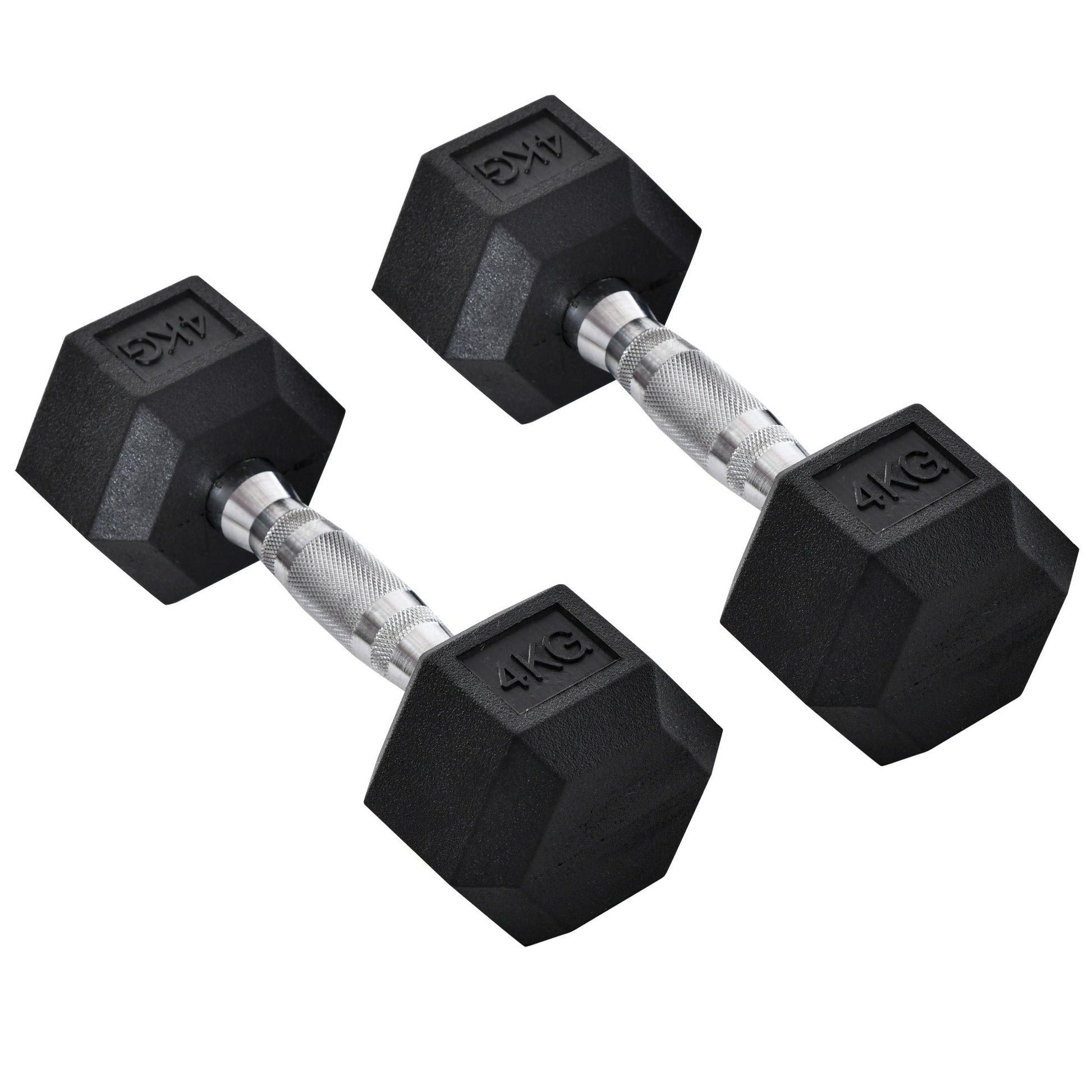 2x4kg Rubber Dumbbell Sports Hex Weights Sets Home Gym Fitness Hexagonal Dumbbells Kit Weight Lifting Exercise-0