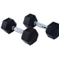 Rubber Dumbbell Sports Hex Weights Sets Home Gym Fitness Hexagonal Dumbbells Kit Weight Lifting Exercise (2 x 5kg)-0