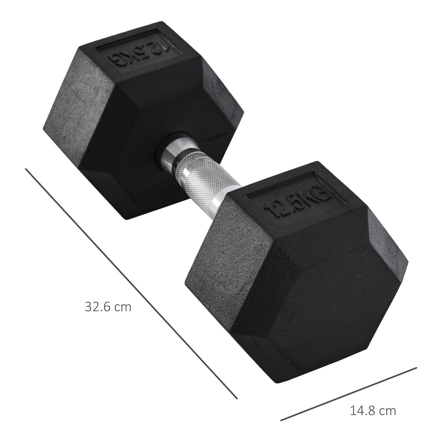 2x12.5kg Rubber Hex Dumbbell Portable Hand Weights Dumbbell Home Gym Workout Fitness Hand Dumbbell-2