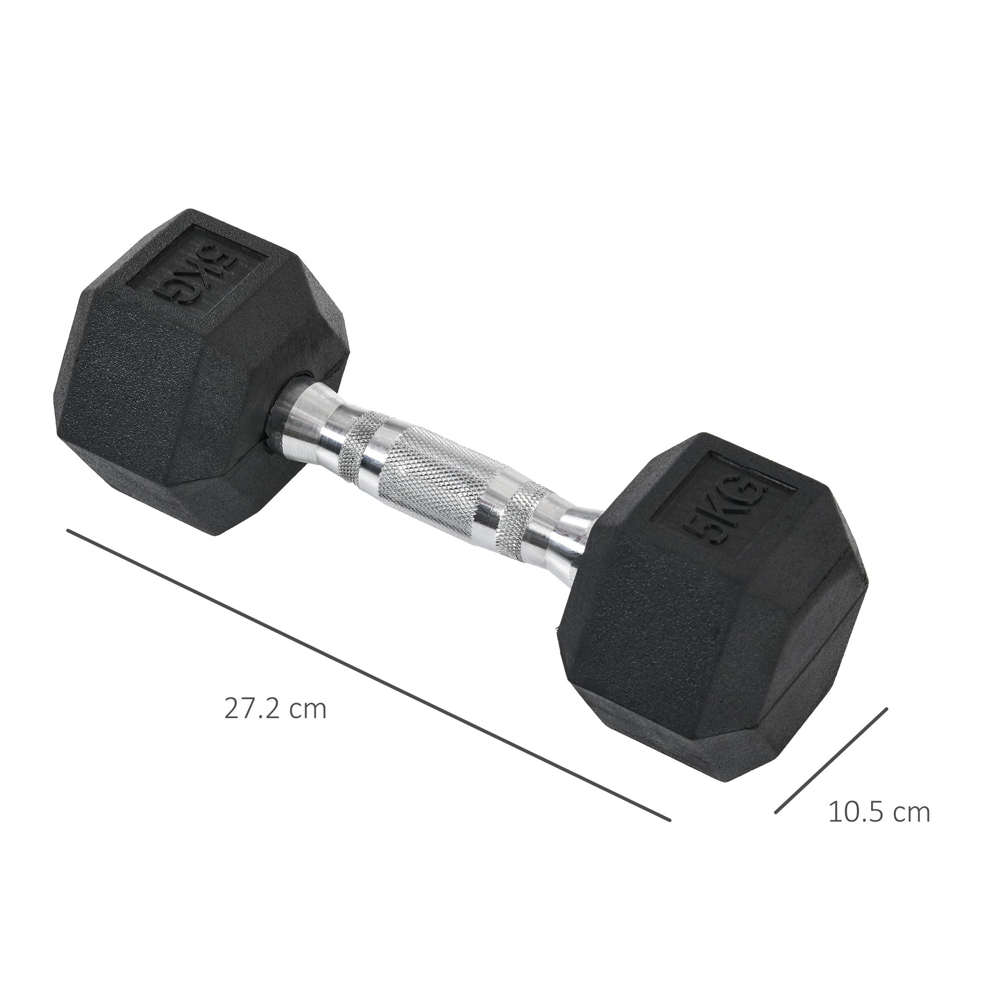 Rubber Dumbbell Sports Hex Weights Sets Home Gym Fitness Hexagonal Dumbbells Kit Weight Lifting Exercise (2 x 5kg)-2